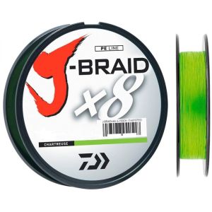 DAIWA J-BRAID X8, 1500m, 0,06mm, 4kg / 8,82lbs, chartreuse, 8-Strand Braided Fishing Line, 12750-206