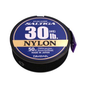 DAIWA SALTIGA NYLON LEADER, 50m, 0,47mm, 13.6kg / 29,98lbs, transparent, Leader Fishing Line, 12957-547