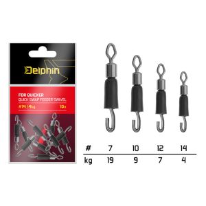 DELPHIN FDR Quicker-Swap, Swivel with rubber band for fishing, 101003551