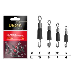 DELPHIN FDR Quicker-Swap, Swivel with rubber band for fishing, 101003554